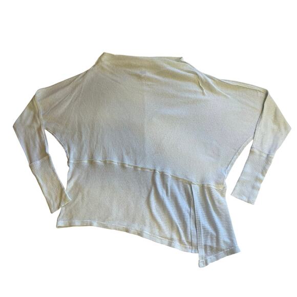 Free People Boho Light Blue Dolman Long Sleeve Ribbed Off The Shoulder Top Med - Picture 2 of 11